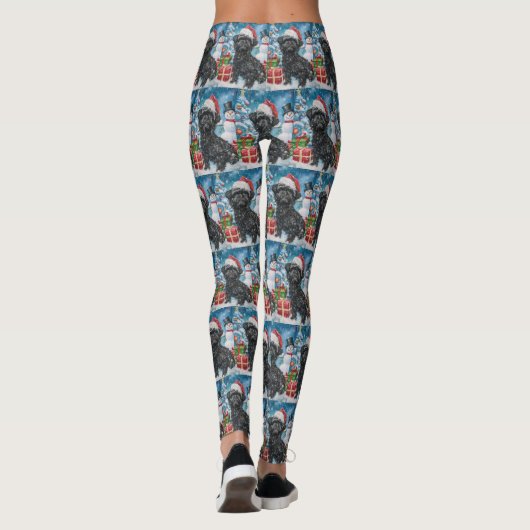 Affenpinscher Winter Wonderland Kerstvreugde Leggings (Achterkant)
