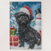 Affenpinscher Winter Wonderland Kerstvreugde Legpuzzel (Verticaal)