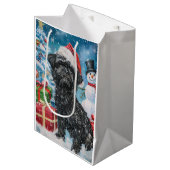 Affenpinscher Winter Wonderland Kerstvreugde Medium Cadeauzakje (Voorkant Gekanteld)