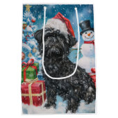 Affenpinscher Winter Wonderland Kerstvreugde Medium Cadeauzakje (Achterkant)