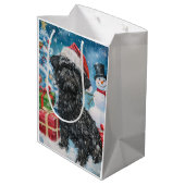 Affenpinscher Winter Wonderland Kerstvreugde Medium Cadeauzakje (Achterkant Gekanteld)