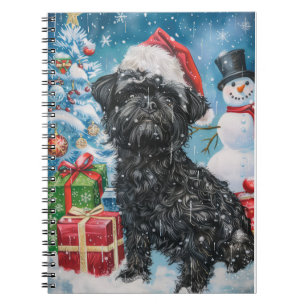 Affenpinscher Winter Wonderland Kerstvreugde Notitieboek