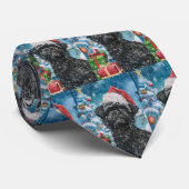 Affenpinscher Winter Wonderland Kerstvreugde Stropdas (Opgerold)