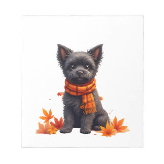 Affenpinscher With Heart Made Of Autumn Leaves Notitieblok