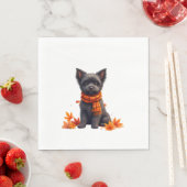 Affenpinscher With Heart Made Of Autumn Leaves Servet (Insitu)