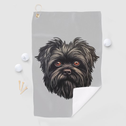 Affenpinscher Zwarte Hond Golfhanddoek (Insitu)