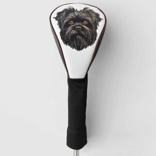 Affenpinscher Zwarte Hond Golfheadcover (Voorkant)