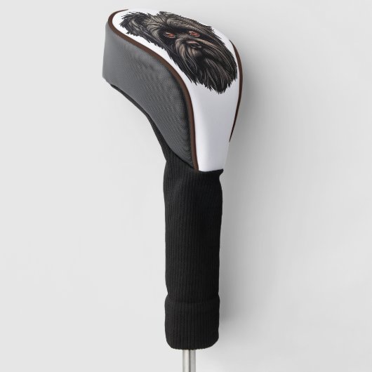 Affenpinscher Zwarte Hond Golfheadcover (Schuin)