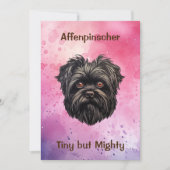 Affenpinscher Zwarte Hond Kaart (Voorkant)