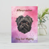 Affenpinscher Zwarte Hond Kaart (Staand voorkant)