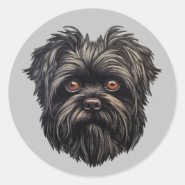 Affenpinscher Zwarte Hond Ronde Sticker