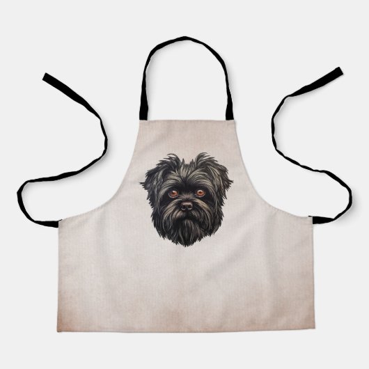 Affenpinscher Zwarte Hond Schort (Voorkant)