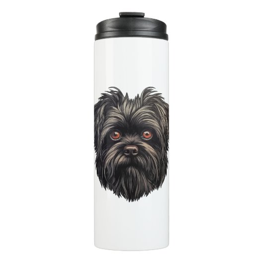 Affenpinscher Zwarte Hond Thermosbeker (Voorkant)