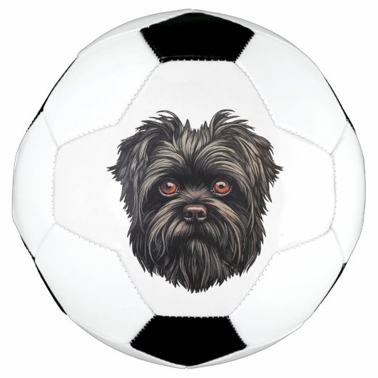 Affenpinscher Zwarte Hond Voetbal (Voorkant)