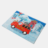 Affenpinschers Dog in kerst Delivery Truck Deurmat (Schuin)