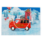 Affenpinschers Dog in kerst Delivery Truck Groot Cadeauzakje (Achterkant)