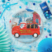 Affenpinschers Dog in kerst Delivery Truck Papieren Bordje (Feest)