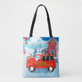 Affenpinschers Dog in kerst Delivery Truck Tote Bag (Voorkant)