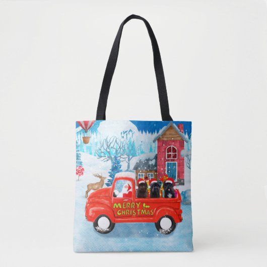 Affenpinschers Dog in kerst Delivery Truck Tote Bag (Voorkant)