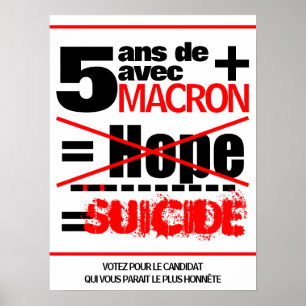 Affiche 5 ans de plus Macron Suicide poster