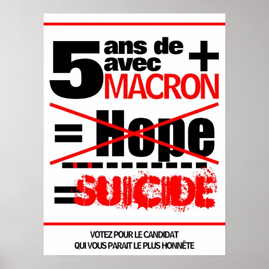 Affiche 5 ans de plus Macron Suicide poster (Voorkant)
