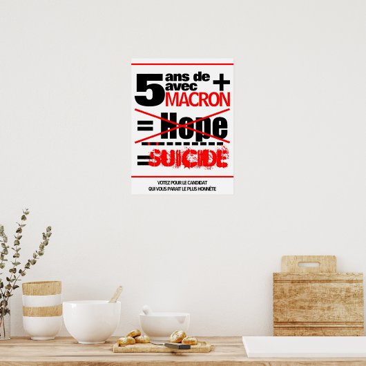 Affiche 5 ans de plus Macron Suicide poster (Keuken)