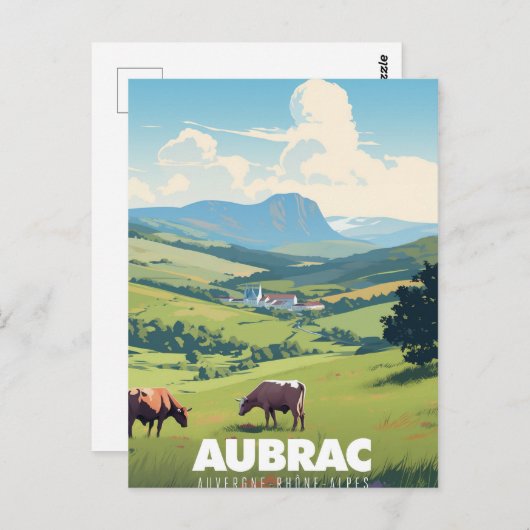 Affiche Aubrac - Auvergne-Rhône-Alpes - Frankrijk Briefkaart (Voorkant / Achterkant)