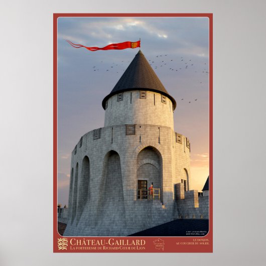 Affiche CHÂTEAU-GAILLARD - Le donjon, au coucher d Poster (Voorkant)