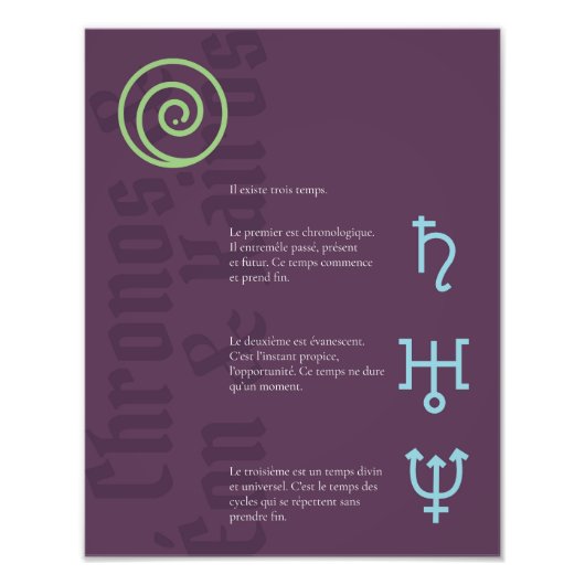 Affiche Chronos, Éon & Kairos Foto Afdruk (Voorkant)