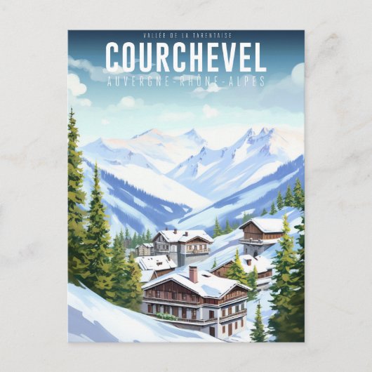 Affiche Courchevel - France - Auvergne-Rhône-Alpes Briefkaart (Voorkant)