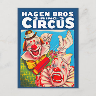 Affiche Hagen Brothers Circus jaren 50 Briefkaart