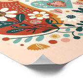 Affiche illustration folk art motif « écureuils » poster (Hoek)