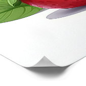 Affiche Konijn Wit met Aardbeien Poster (Hoek)