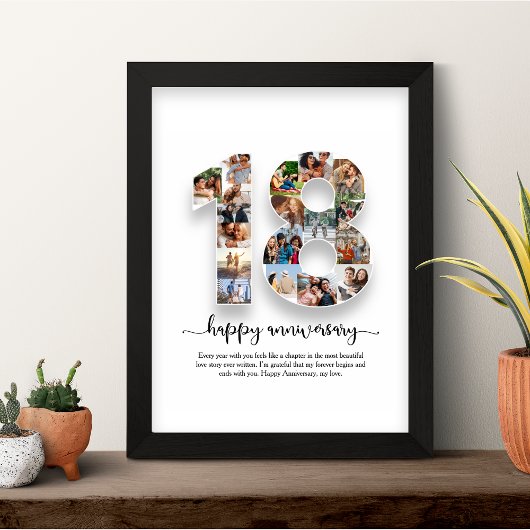 Affiche met fotocollage voor 18-jarig jubileum poster