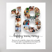 Affiche met fotocollage voor 18-jarig jubileum poster (Voorkant)