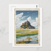 Affiche Mont Saint-Michel - Frankrijk - Briefkaart (Voorkant / Achterkant)