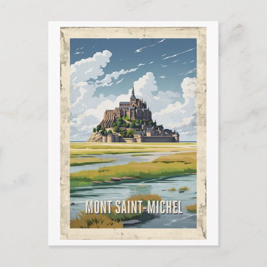 Affiche Mont Saint-Michel - Frankrijk - Briefkaart (Voorkant)