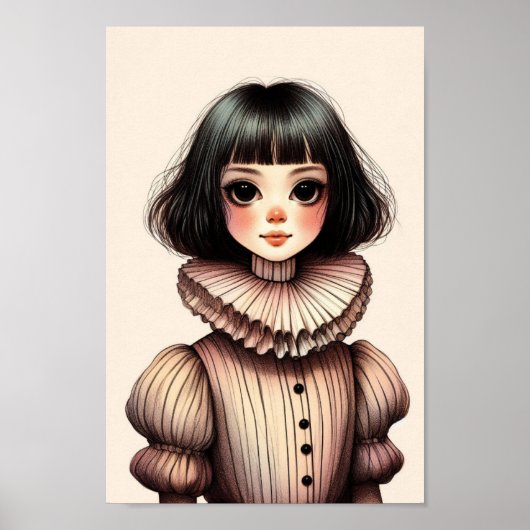 Affiche portrait de jeune fille poster (Voorkant)