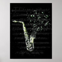 Affiche saxophone noir