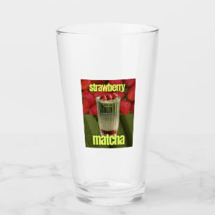 Affiche voor Strawberry Matcha Latte – Trendy Café Glas