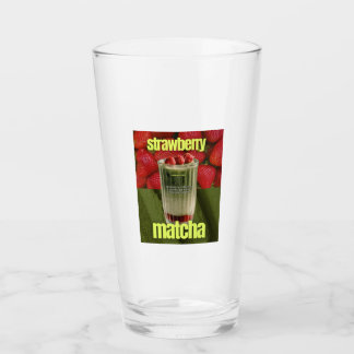 Affiche voor Strawberry Matcha Latte – Trendy Café Glas