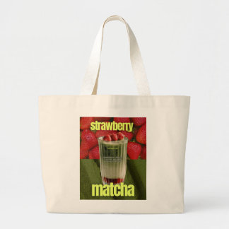 Affiche voor Strawberry Matcha Latte – Trendy Café Grote Tote Bag