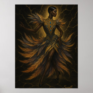 Affiche Vrouw Danseres – Kunst Hoge Mode & Veer Poster