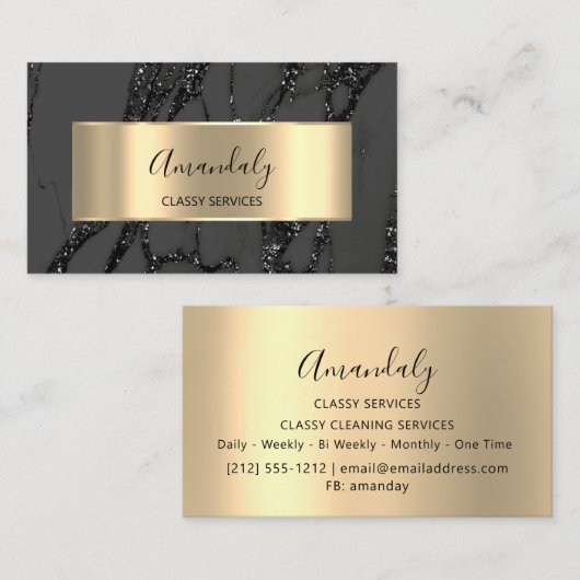 Affiliate Marketing Consulting Gold Black Marble Visitekaartje (Voorkant / Achterkant)