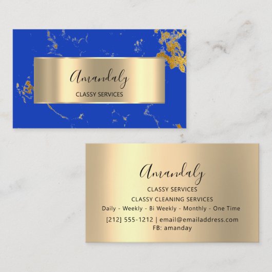 Affiliate Marketing Consulting Gold Blue Marble Visitekaartje (Voorkant / Achterkant)