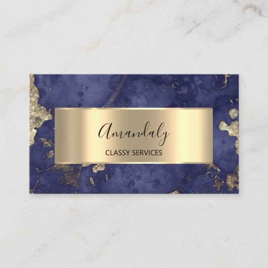 Affiliate Marketing Consulting Gold Navy Marble Visitekaartje (Voorkant)