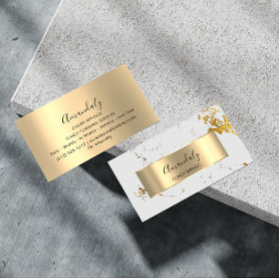 Affiliate Marketing Consulting Gold White Marble Visitekaartje