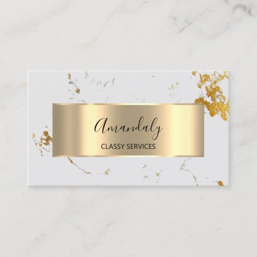 Affiliate Marketing Consulting Gold White Marble Visitekaartje (Voorkant)