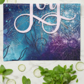 Affirmatie Aqua Paarse Blauw Volg je vreugde Theedoek (Gevouwen)