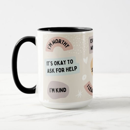 Affirmatie Mok met positieve quotes (Links)
